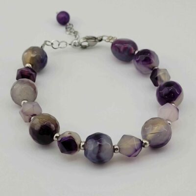 Women's Purple Quartz Beaded Bracelet – Bohemian Gemstone Jewelry