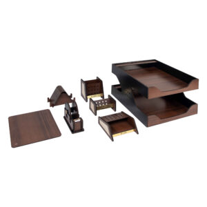 Wooden Desk Organizer Accessories Set – Model Diplomat (7pcs)