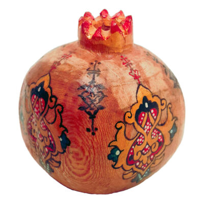 Persian Wooden Incense Holder Round Figurative Traditional Model Anar Set of 2