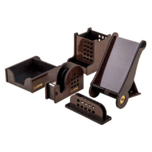 Wooden Office Desk Organizer Accessories – Model Edari (5pcs)