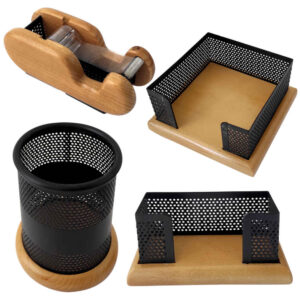 Wooden Office Desk Organizer Accessories – Model Vandad (4pcs)