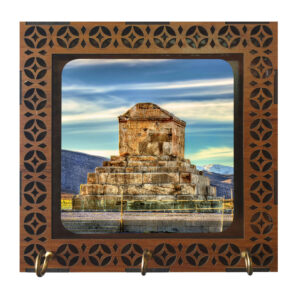 Handcrafted Persian Wooden Wall Key Holder – Tomb of Cyrus
