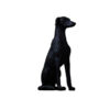 Decorative Realistic Black Dog Figurine - Lifelike Pet Sculpture