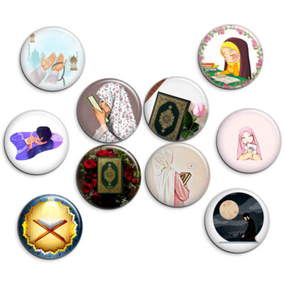 Jashn e Taklif Pinback Buttons with Islamic Designs, Set of 10