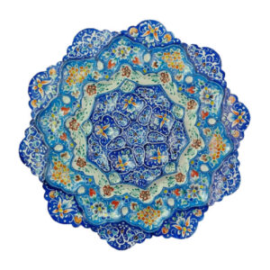 Decorative Copper Wall Plate Hand-Painted with Persian Minakari Enamel Bahareh