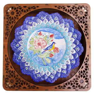 Decorative Copper Wall Plate Hand-Painted with Persian Minakari Enamel Floral