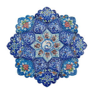 Decorative Copper Wall Plate Hand-Painted with Persian Minakari Enamel Floral