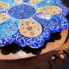 Decorative Copper Wall Plate Hand-Painted with Persian Minakari Enamel Golabetoon