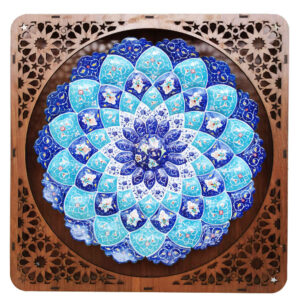 Decorative Copper Wall Plate Hand-Painted with Persian Minakari Enamel Mahta