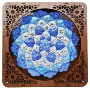 Decorative Copper Wall Plate Hand-Painted with Persian Minakari Enamel Nazanin
