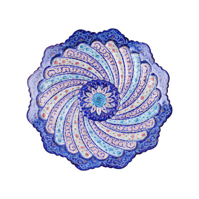 Hand-Painted Persian Minakari Copper Decorative Display Plate, Leila Mandala Enamelwork
