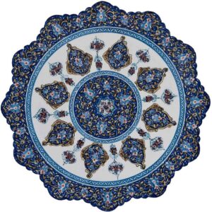 Decorative Copper Wall Plate Hand-Painted with Persian Minakari Enamel Narenj