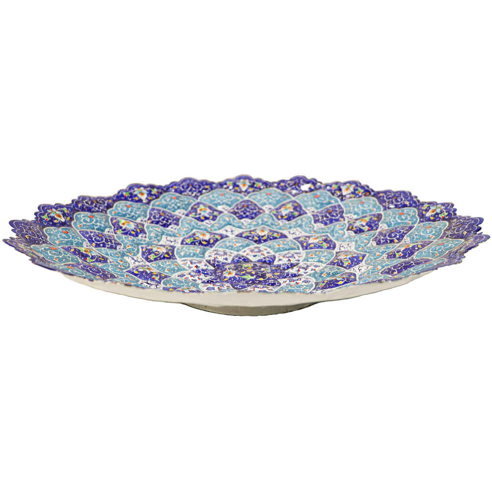 Decorative Copper Wall Plate Hand-Painted with Persian Minakari Enamel Toranj