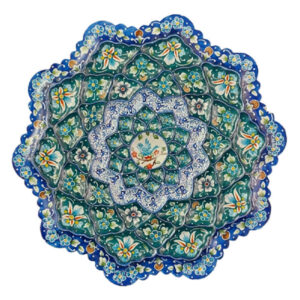 Decorative Copper Wall Plate Hand-Painted with Persian Minakari Enamel Taranom