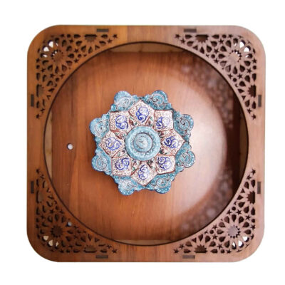 Hand-Painted Persian Minakari Copper Decorative Display Plate, Haami Floral Enamelwork