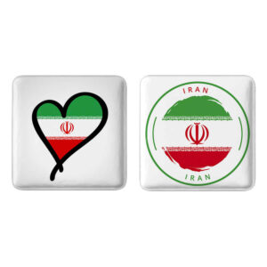 Persian Button Pin Set – Flag of Iran (2 pcs)