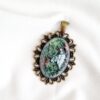 Handcrafted Resin Abstract Necklace - Bronze Toned Artisan Pendant