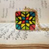 Handcrafted Resin Traditional Necklace - Gold Toned Persian Motif