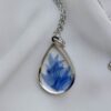 Handcrafted Resin Flower Necklace - Gandom Silver Toned Design