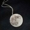 Handcrafted Resin Moon Necklace - Silver Toned Celestial Design