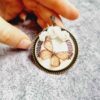 Handcrafted Resin Flower Necklace - Parvaneh Gold Toned Design