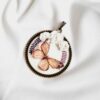 Handcrafted Resin Flower Necklace - Parvaneh Gold Toned Design