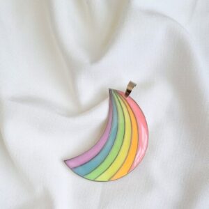 Handcrafted Resin Rainbow Necklace – Gold Toned Colorful Design