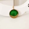 Handcrafted Resin Moon Necklace - Gold Toned Celestial Design