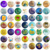 Islamic Button Pin Set for Mid-Sha'ban Celebration