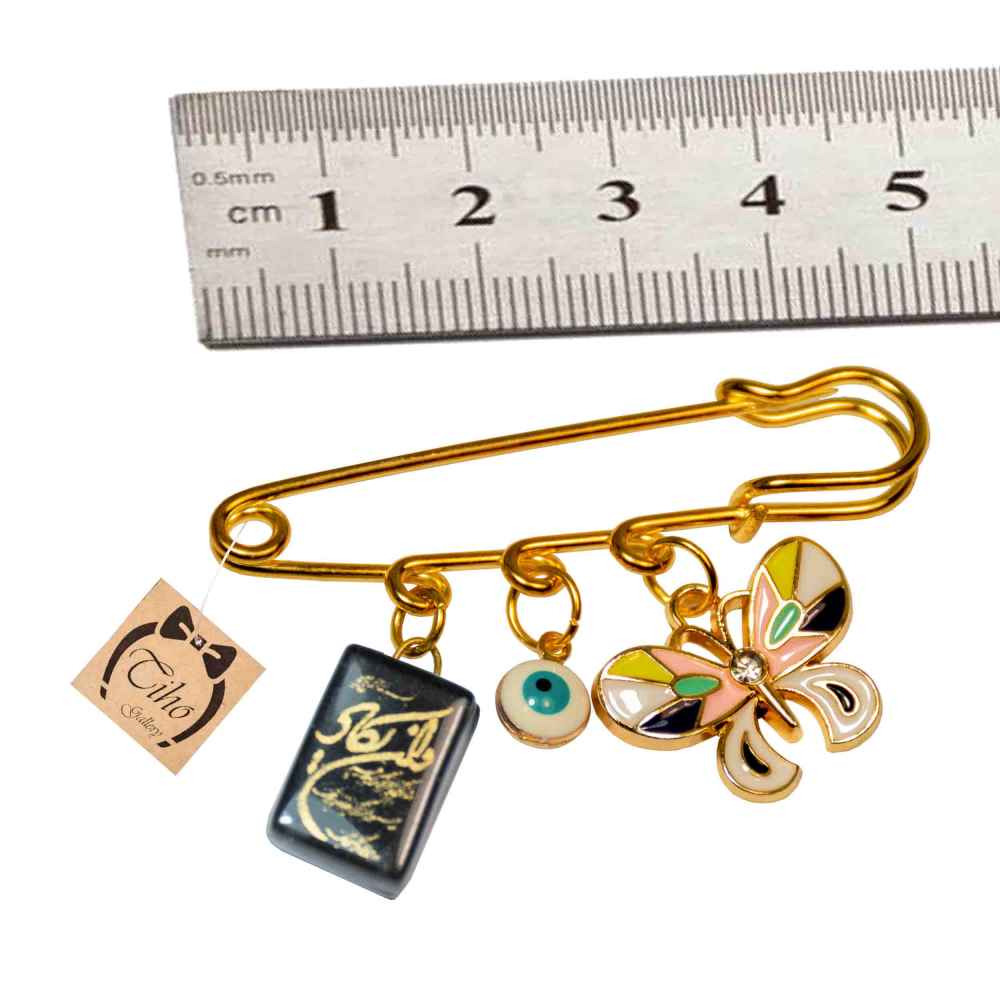 Islamic Newborn Safety Pin Brooch Butterfly