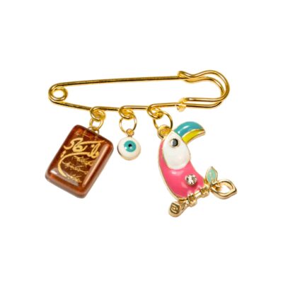Parrot Metal Safety Pin Brooch – Islamic Newborn Design