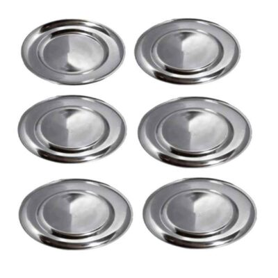 Outdoor Camping Steel Plate – Lightweight & Unbreakable (6-Pack)