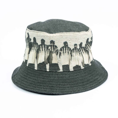 Persian Artistic Linen Bucket Hat with Contemporary Chogha Design