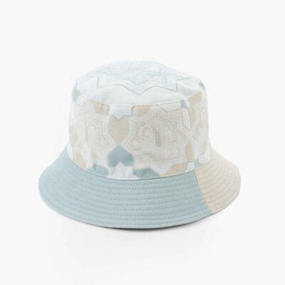 Persian Artistic Linen Bucket Hat with Contemporary Traditional Design