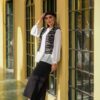 Persian Women's Black & White Vest Model Ayda