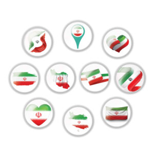Persian Button Pin Set – Flag of Iran (10 pcs)