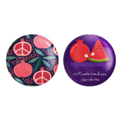 Chelleh Night Pinback Buttons with Persian Designs, Set of 2