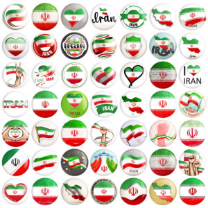 Persian Button Pin Set – Flag of Iran (49 pcs)