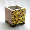 Decorative Persian Square Concrete Vase, Featuring the Katayun Model with a Charming Floral Pattern