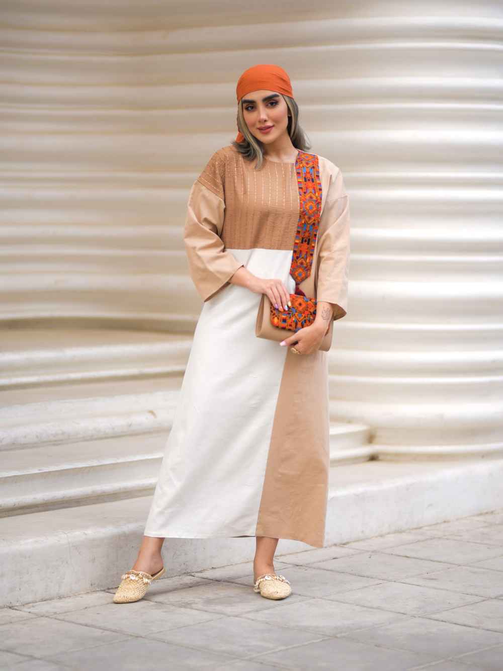 Women’s Long Sleeve Linen Dress Suitable for Outdoor Model Maral