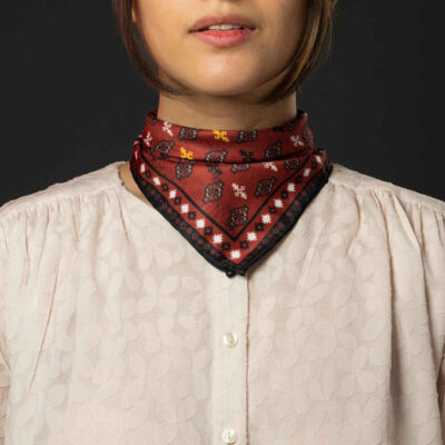 Persian Silk Neck Scarf for Women Luxe and Vibrant Square Diyar
