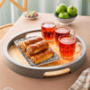 Modern Choobineh Wooden Serving Tray - Rustic Round Tray