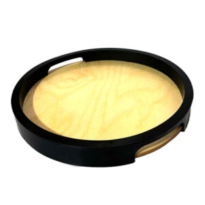 Modern Choobineh Wooden Serving Tray – Rustic Round Tray
