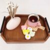 Modern Orkid Wooden Tea Tray - Elegant Octagonal Tray
