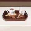 Modern Orkid Wooden Tea Tray - Elegant Octagonal Tray