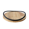 Modern Round Wooden Serving Tray - Tea or Snack Tray