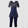 2 Piece Women's Short Sleeve Swimsuit Model Floral