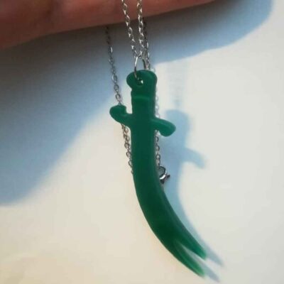 Zulfiqar Sword Necklace - Islamic Agate Sword Pendant of Imam Ali