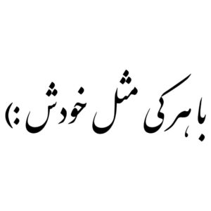 Elegant Persian Calligraphy Car Sticker – Ba Harki Mesle Khodash