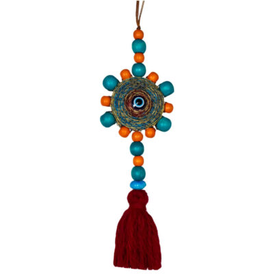 Evil Eye Car Rearview Mirror Ornament with Shahab Design